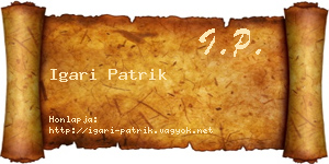 Igari Patrik névjegykártya